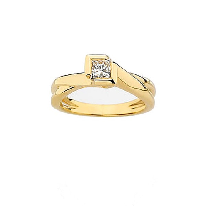 achat Bague  Classique  Diamant Or Jaune Princesse NOVA