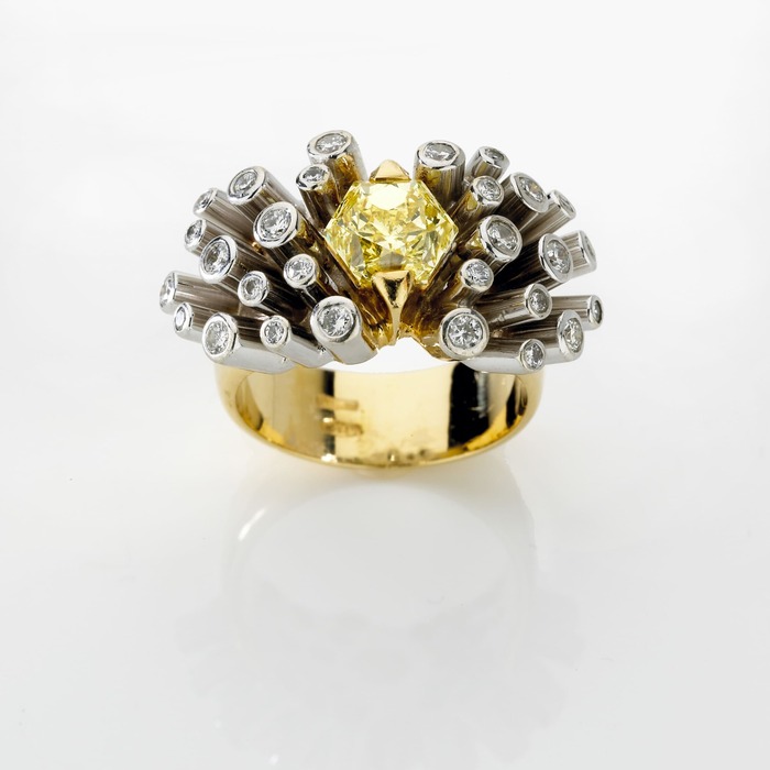 achat Bague  Créateurs Diamant Or Jaune FEU d' ARTIFICE