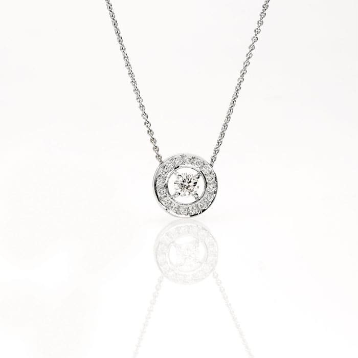 achat Pendentif Classique  Diamant Or Blanc pavé, CERCLE DES POETES