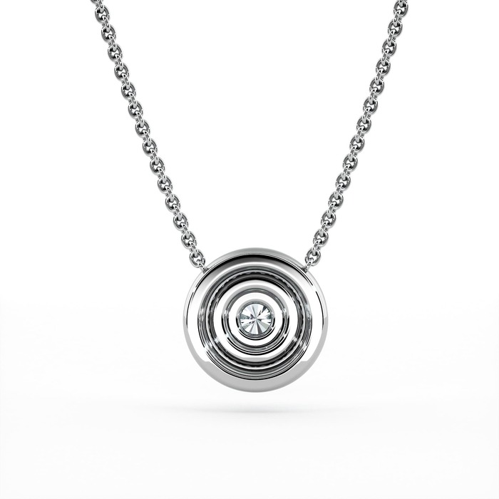 sell Pendant & Necklace Classics Diamond White Gold Double Circle of Diamonds