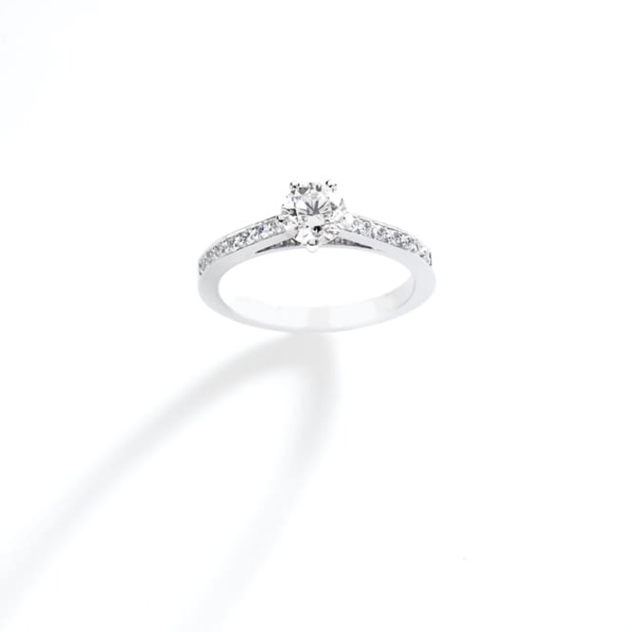 purchase Engagement ring Paved  Diamond White Gold SOLITAIRE 5  +