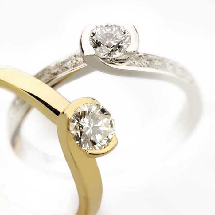 purchase Engagement ring Classics Diamond Yellow Gold NEW LOVE EMBRACINGS