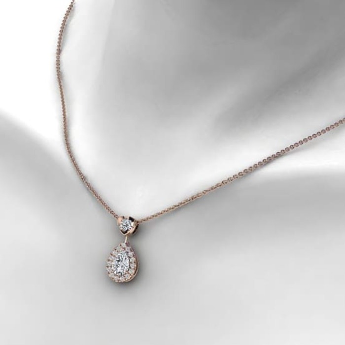 buy Pendant & Necklace Classics Diamond Gold micro-paved, PEAR SHAPE