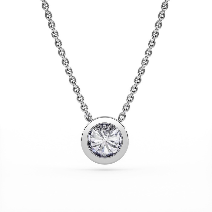 acheter Pendentif Classique  Diamant Or Blanc serti clos ETERNITE