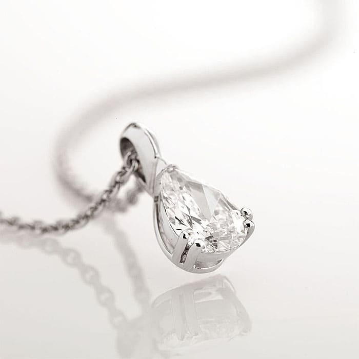 buy Pendant & Necklace Classics Diamond White Gold PEAR SHAPE (tear drop)