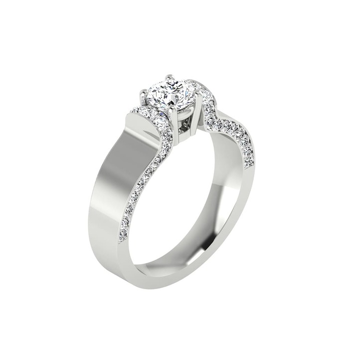 Bague  Classique  Diamant Or Rose FRISSON