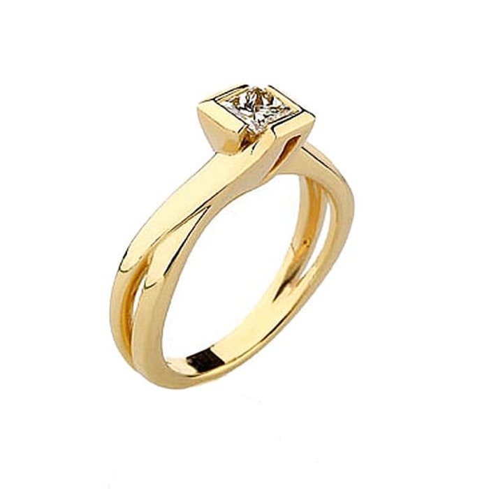 Bague  Classique  Diamant Or Blanc Princesse NOVA