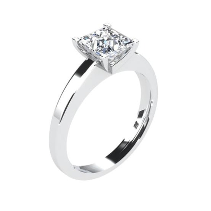 Bague  Classique  Diamant Or Blanc SOLITAIRE PRINCESSE ROYALE