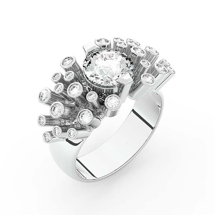 Ring Designer jewellery Diamond White Gold FIREWORKS