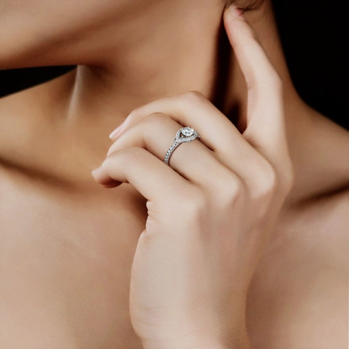 acheter Bague  Classique  Diamant Or Blanc FLECHE D`AMOUR