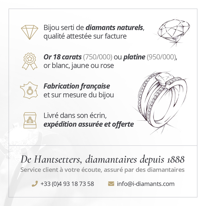 bijoux Alliance Tour complet Diamant Or Blanc DOUBLE