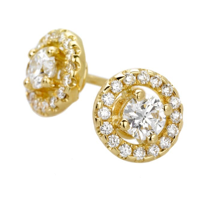 Boucles d'Oreilles  Classique  Diamant or pavées or jaune TENTATION