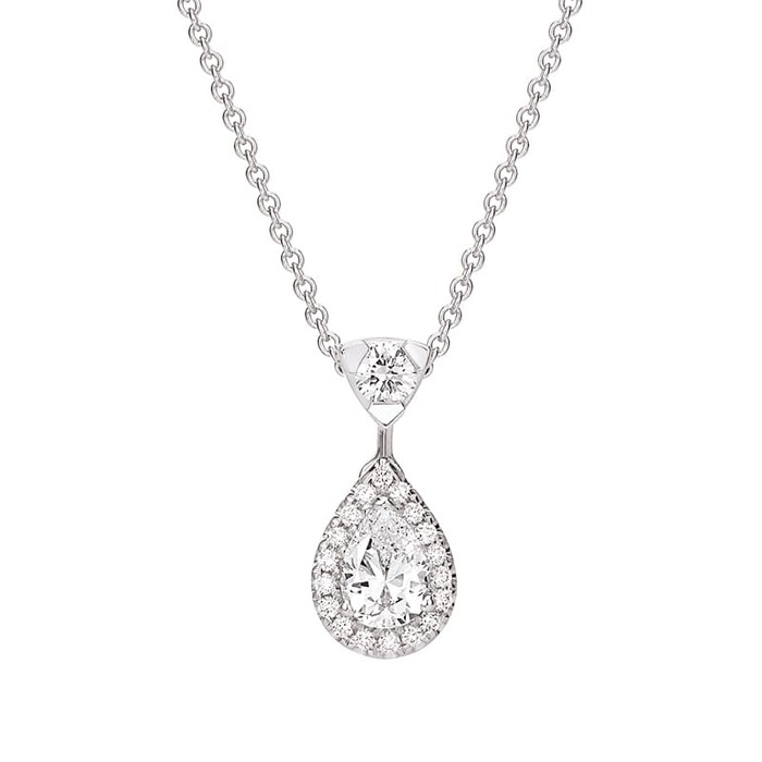 Pendant & Necklace Classics Diamond Gold micro-paved, PEAR SHAPE