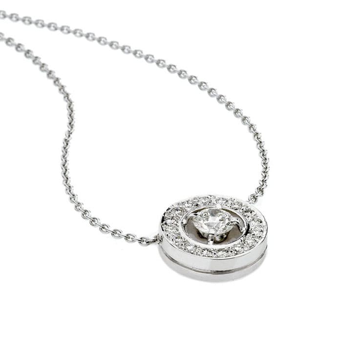 Pendentif Classique  Diamant Or Rose pavé, CERCLE DES POETES