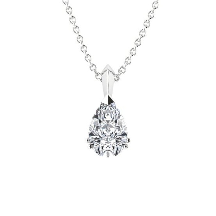 Pendentif Classique  Diamant Or Rose taille POIRE