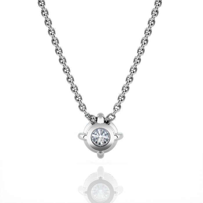 vente Pendentif Classique  Diamant Or Blanc Pendentif 4 Griffes en croix