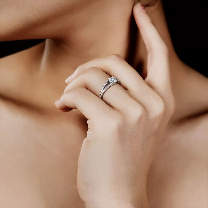 buy Engagement ring Classics Diamond White Gold Double Band