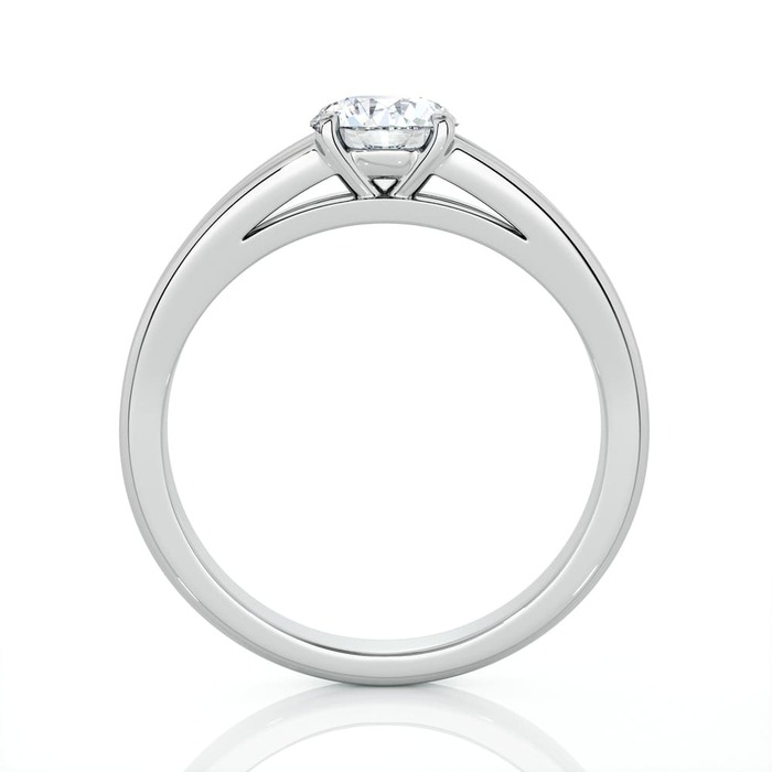 vente Solitaire  Classique  Diamant Or Blanc Double Anneau