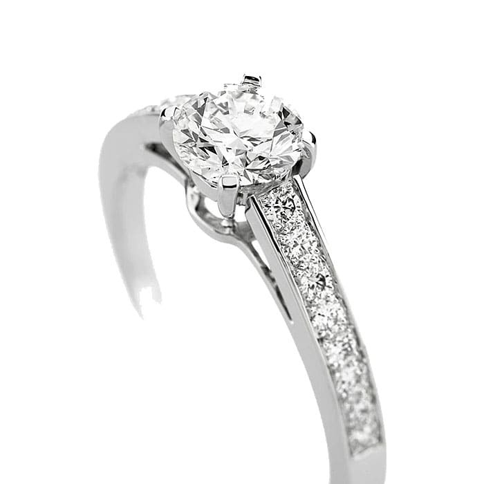 Solitaire  Classique avec pavage  Diamant Or Jaune PARIS Premium 2