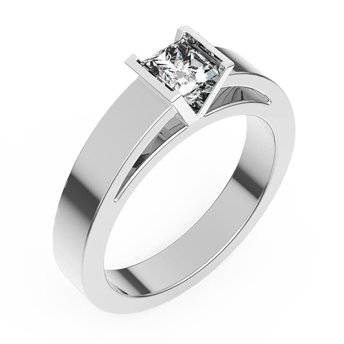 Solitaire  Classique  Diamant Or Rose PRINCESSE  V