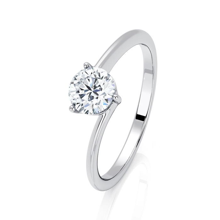 Solitaire  Classique  Diamant Or Blanc 3 griffes