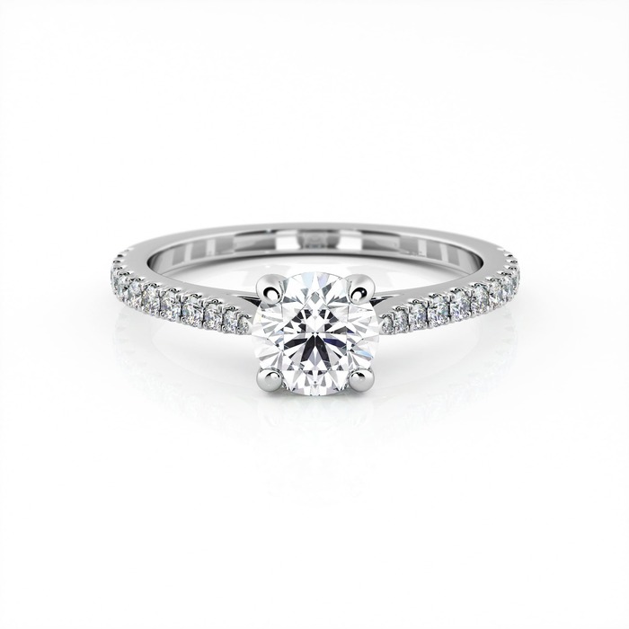 purchase Engagement ring Paved  Diamond White Gold Diam with diamond band