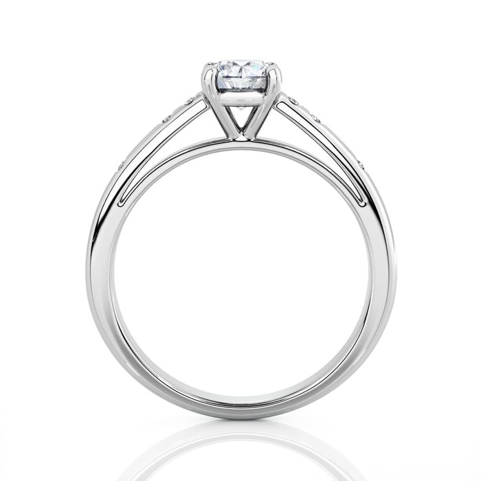 sell Engagement ring Paved  Diamond White Gold 4 Claws Bi-LED