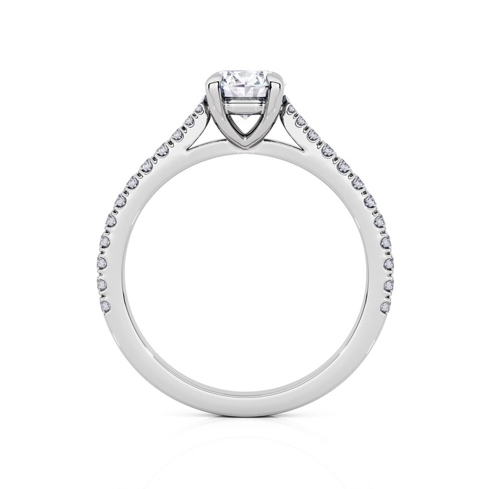 vente Solitaire  Classique avec pavage  Diamant Or Blanc Diam Pavé