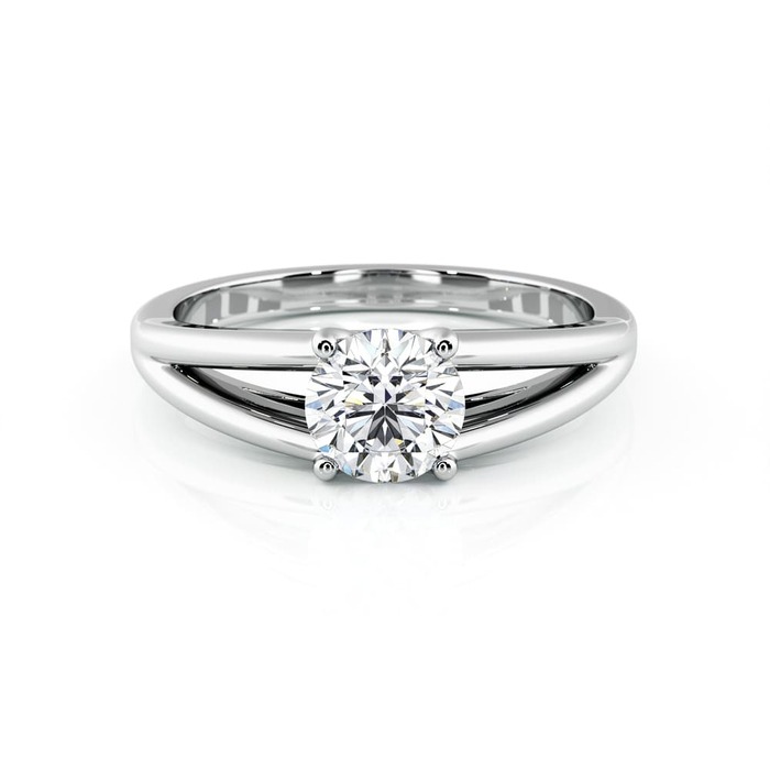 achat Solitaire  Classique  Diamant Or Blanc Double Anneau