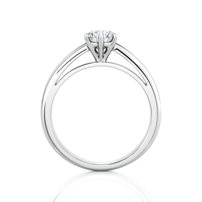 vente Solitaire  Classique  Diamant Or Blanc 6 Griffes Classic