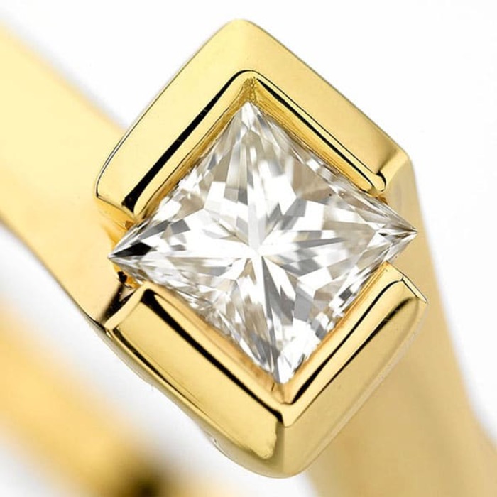 vente Bague  Classique  Diamant Or Blanc Princesse NOVA