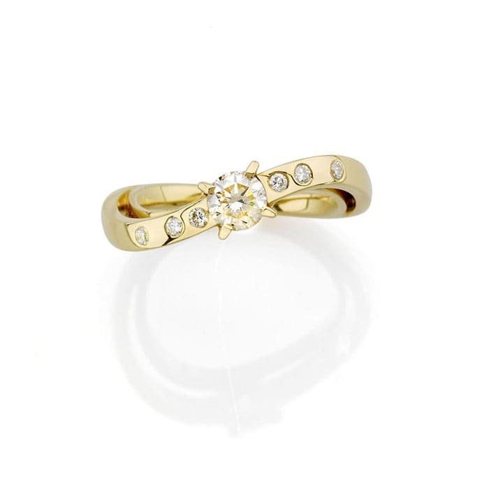 sell Ring Designer jewellery Diamond Gold LIGHT GLANCE N°3