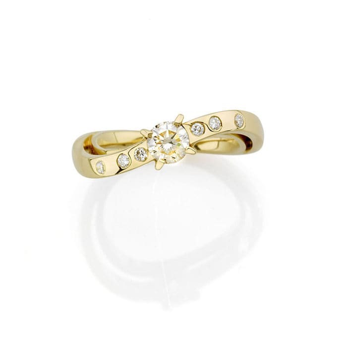 sell Ring Designer jewellery Diamond Yellow Gold LIGHT GLANCE N°3