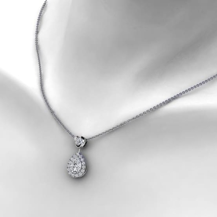 sell Pendant & Necklace Classics Diamond White Gold micro-paved, PEAR SHAPE