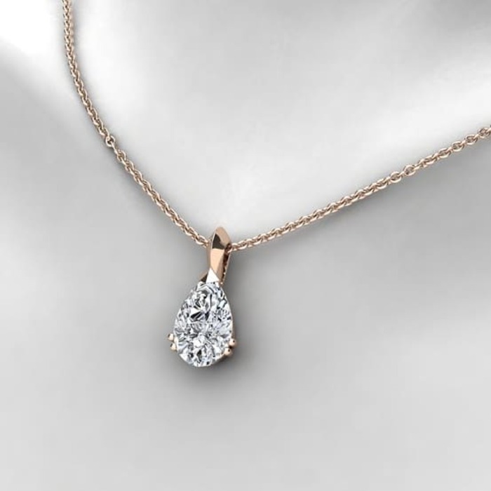 vente Pendentif Classique  Diamant Or Blanc taille POIRE