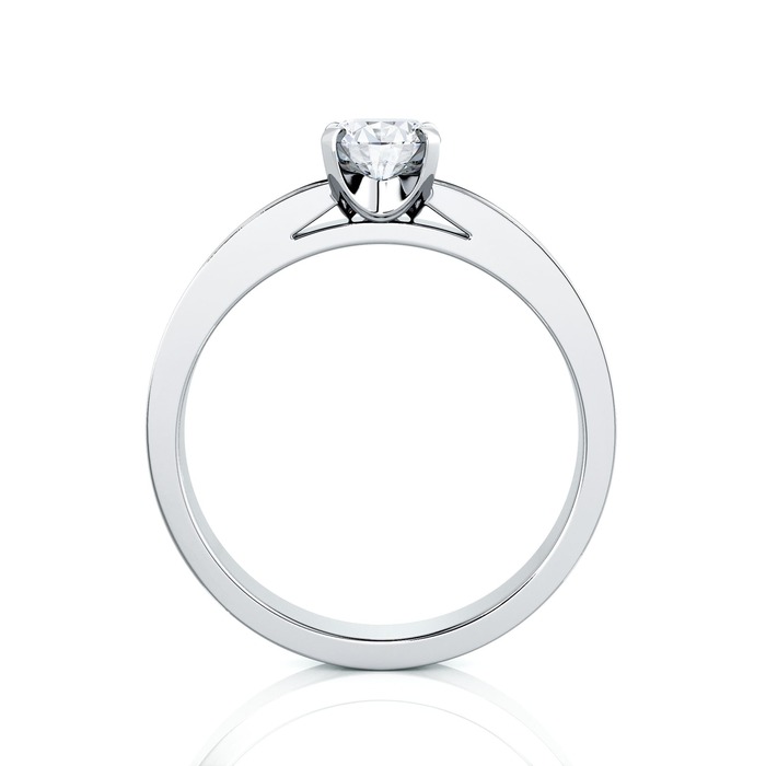 vente Solitaire  Classique avec pavage  Diamant Or Blanc BERCEAU Pavé