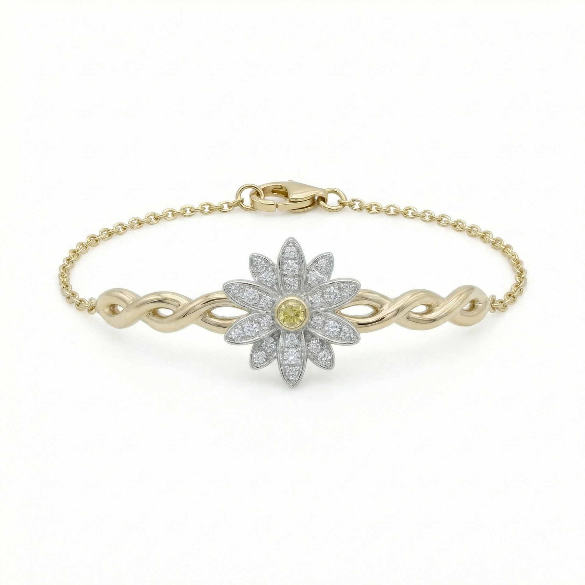 Bracelet Diamond Yellow Gold Sea Lily