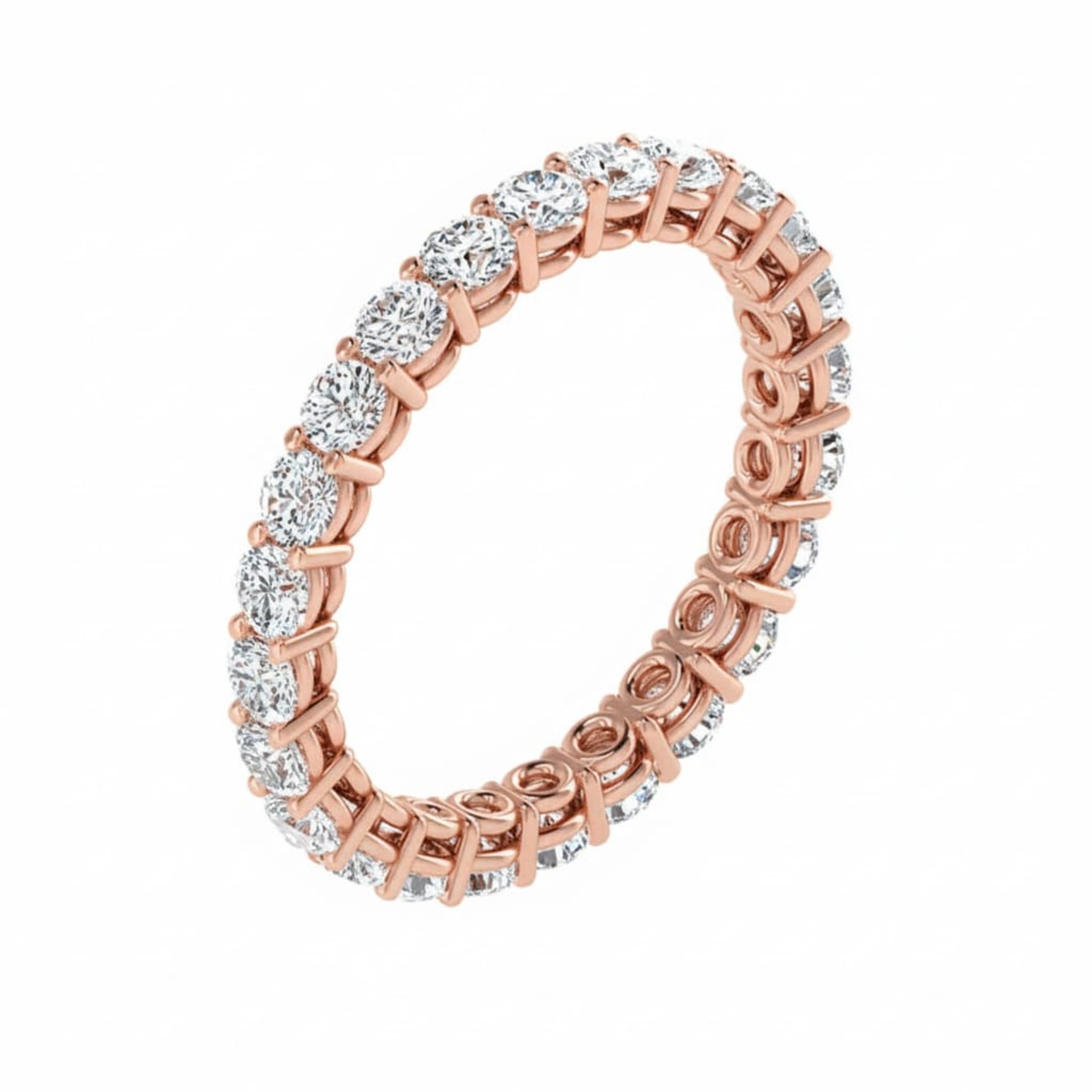 Alliance Tour complet Diamant Or Rose Classique 2 Griffes