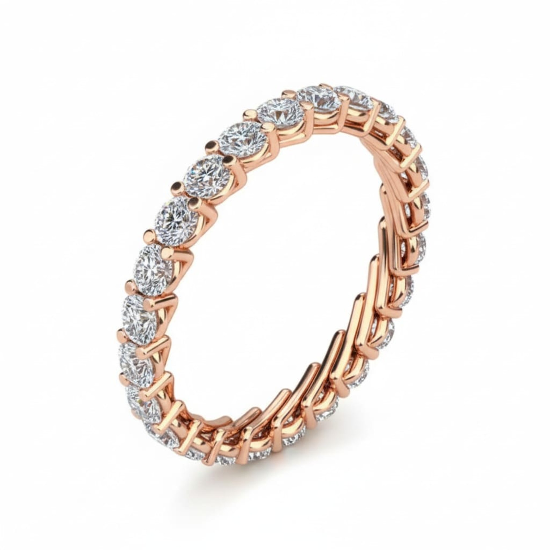 Alliance Tour complet Diamant Or Rose Karma 2 griffes