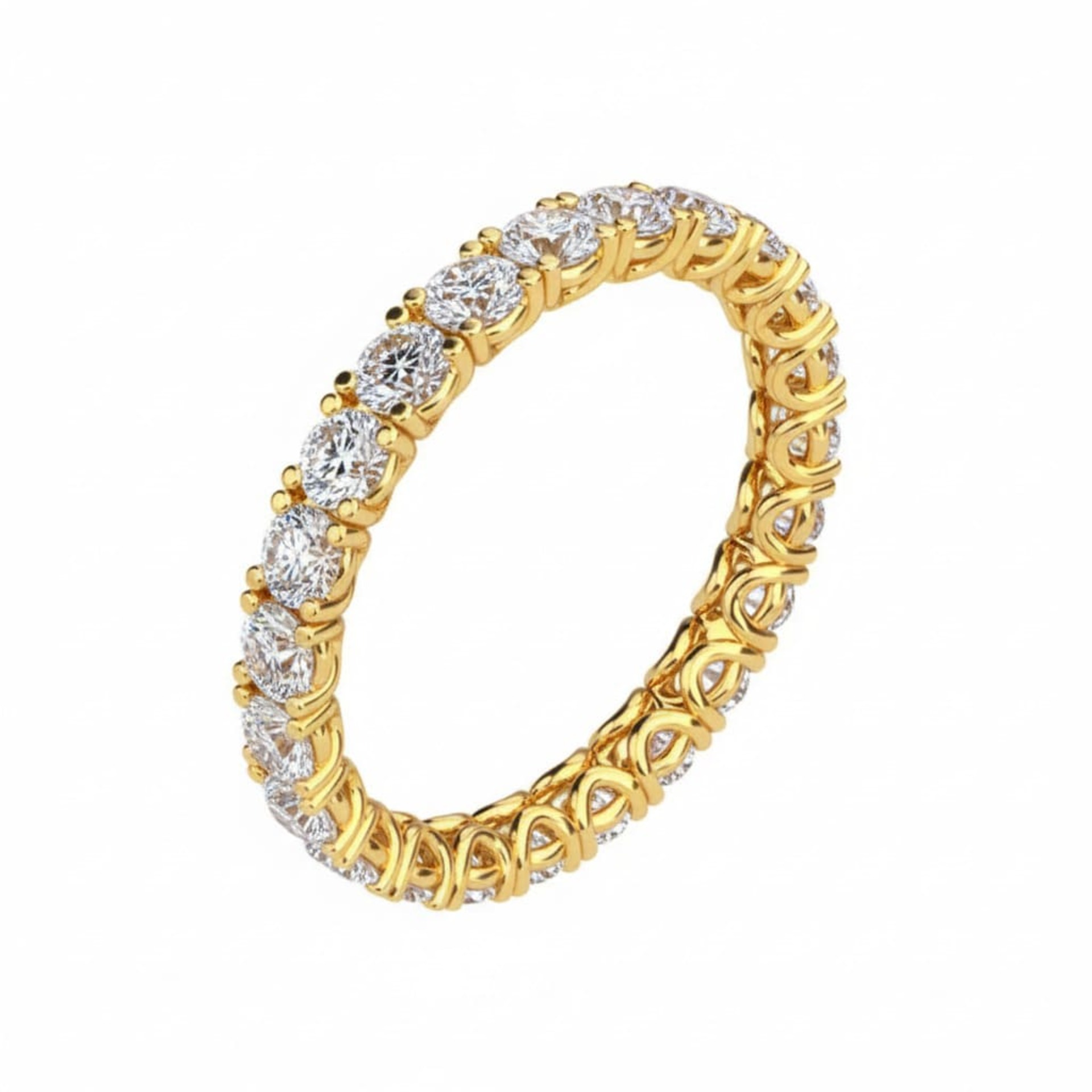 Alliance Tour complet Diamant Or Jaune Karma 4 Griffes