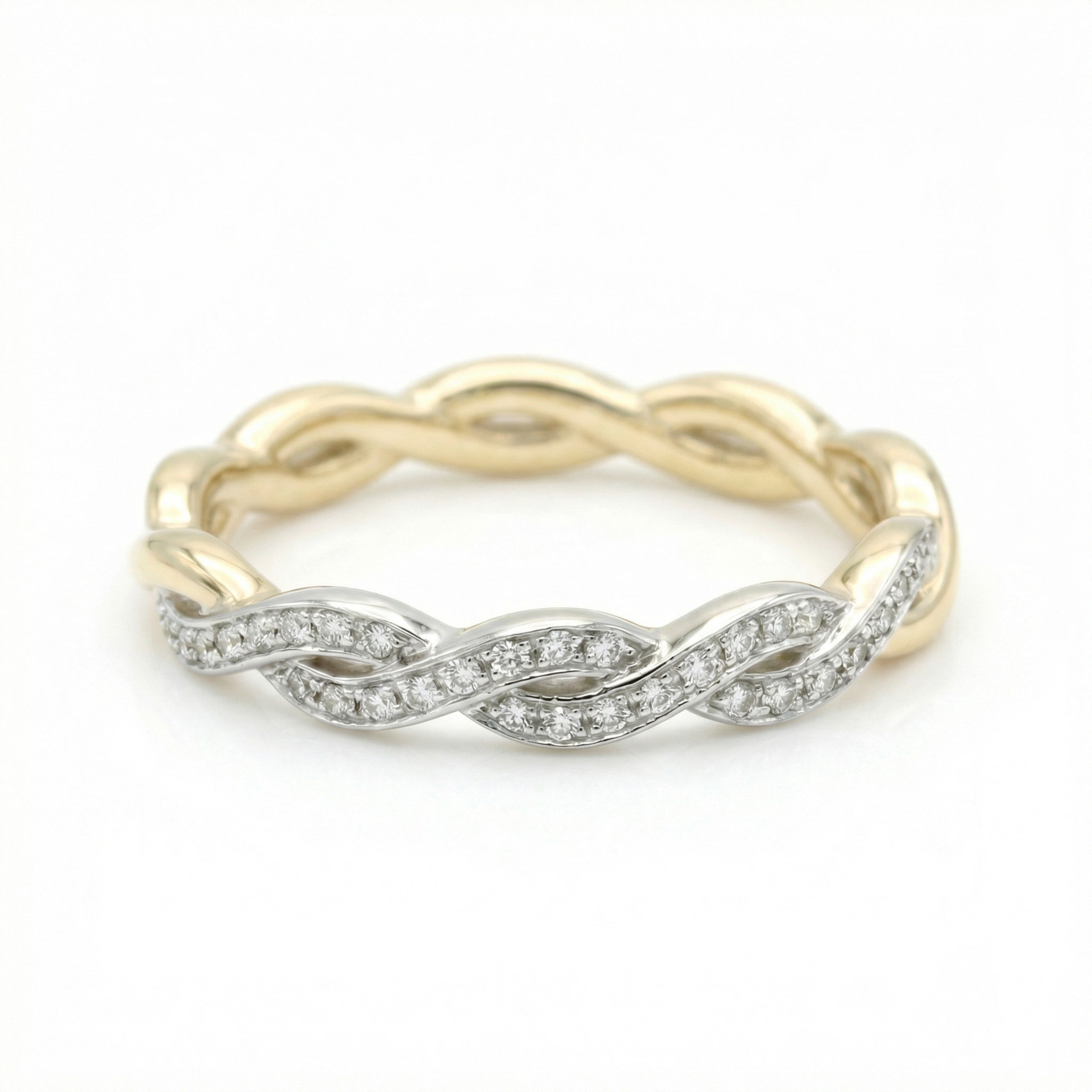 Alliance Demi-tour Diamant Or Jaune Lys de Mer