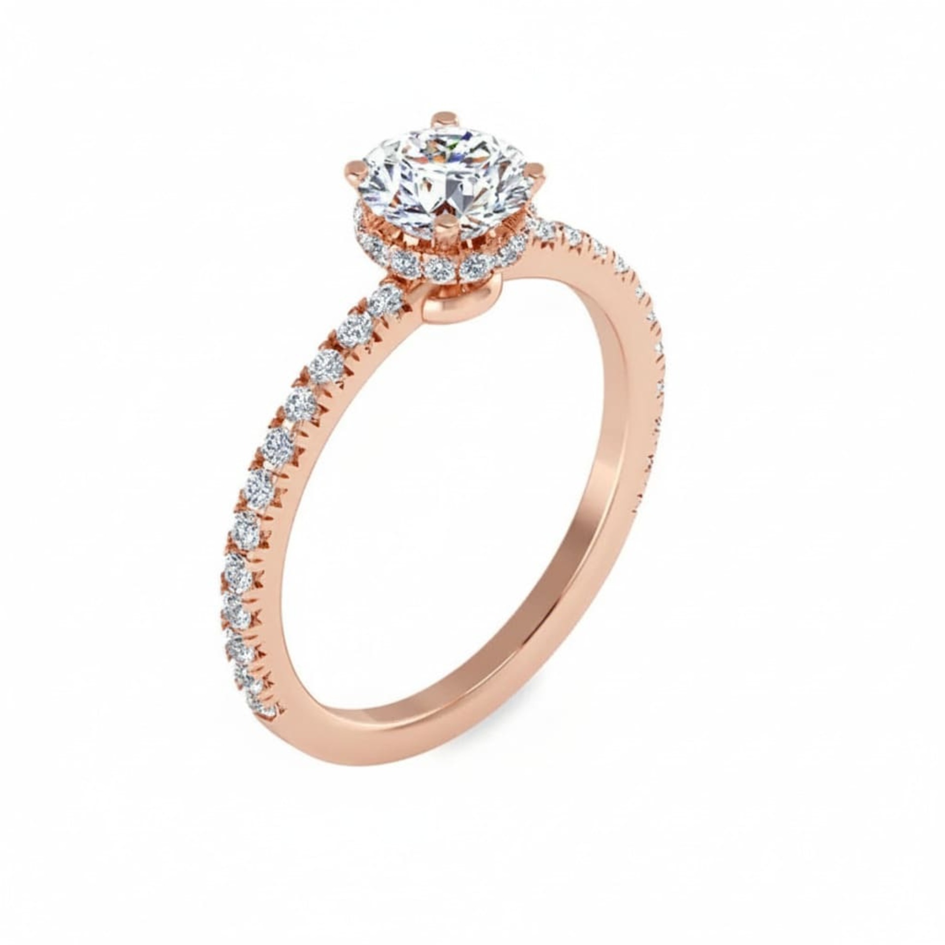 Bague  Classique  Diamant Or Rose COURONNE DE DIAMANTS
