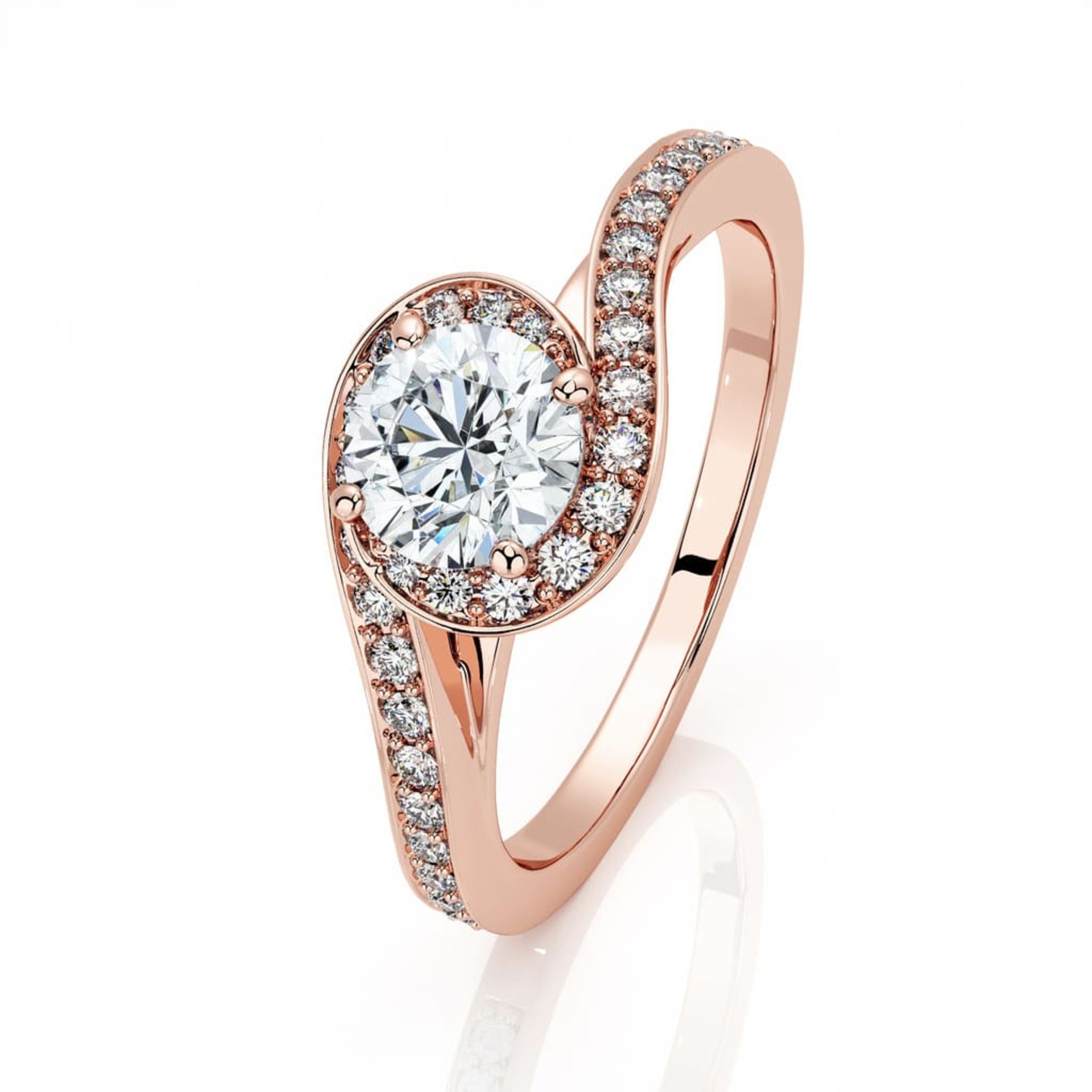 Bague  Classique  Diamant Or Rose EMBRASSE MOI