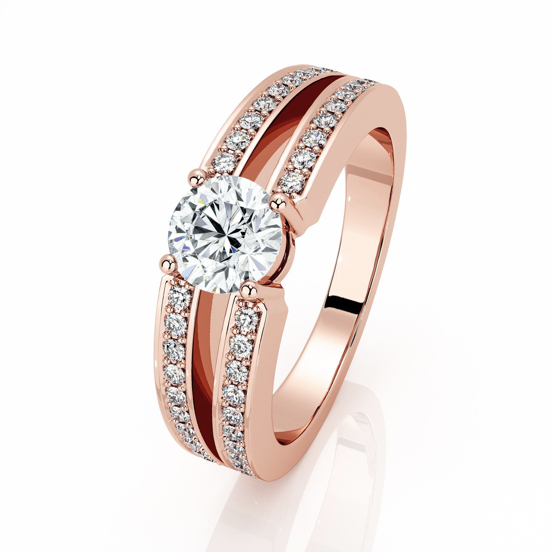 Bague Classique Diamant Or Rose NOUS 2