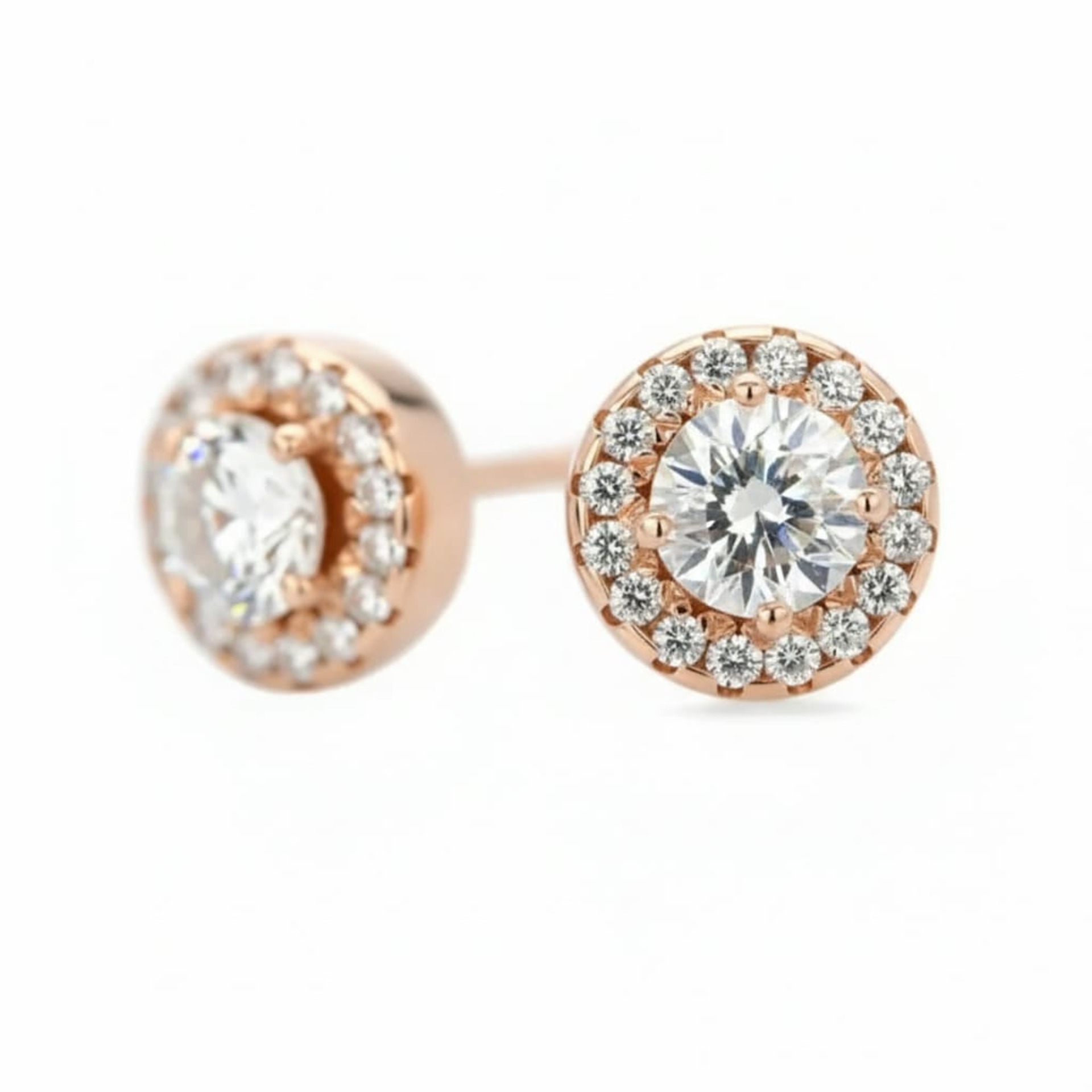 Boucles d'Oreilles  Classique  Diamant Or Rose TENTATION