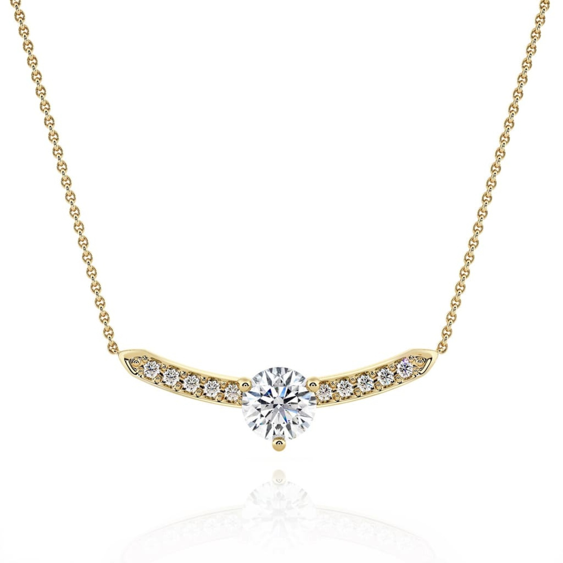 Pendentif Classique Diamant Or Jaune Barette de diamants
