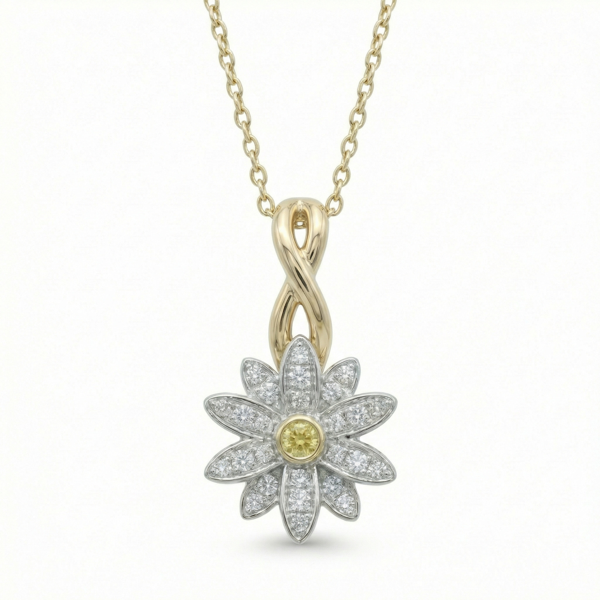 Pendant & Necklace Designer Jewellery Diamond Yellow Gold Sea Lily