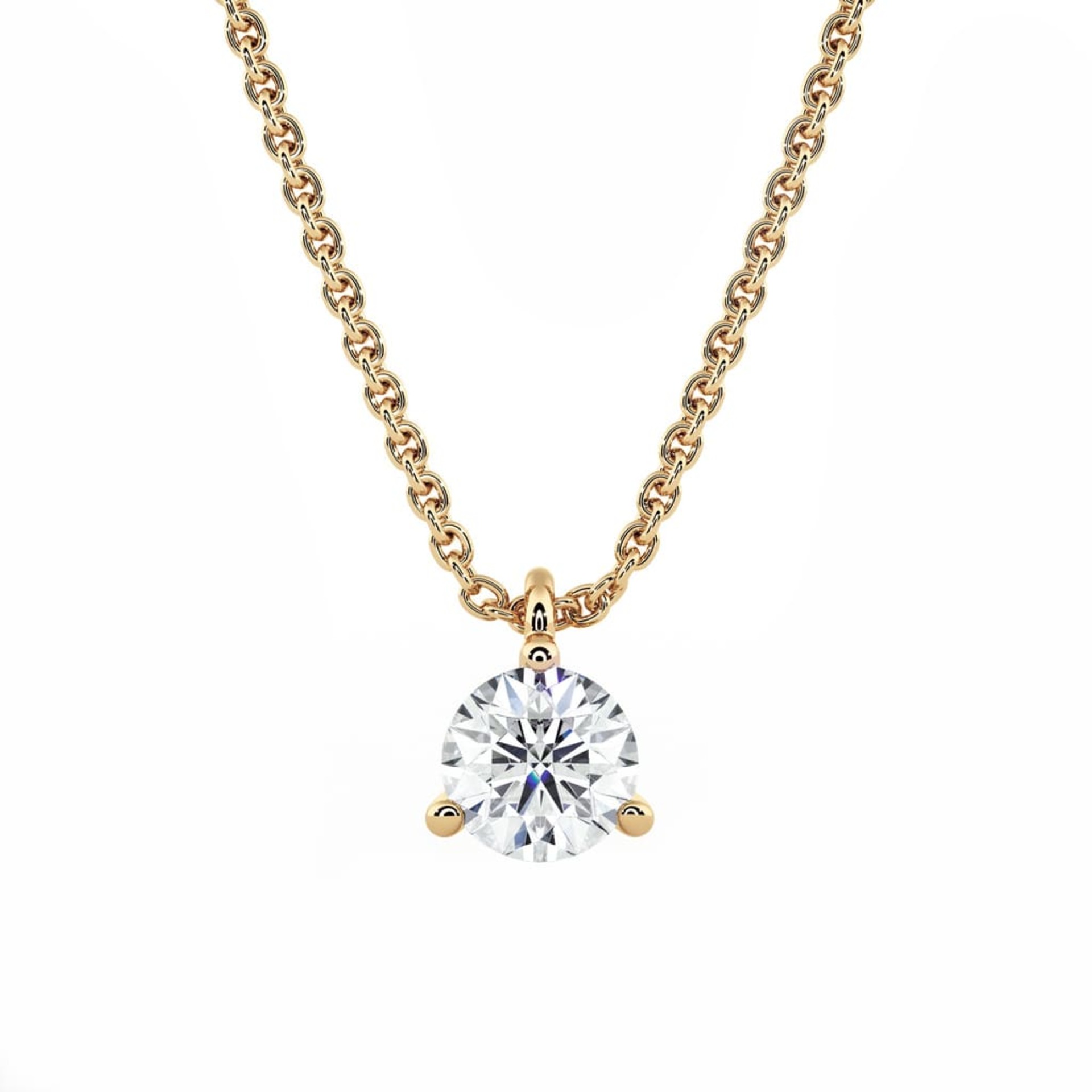 Pendant & Necklace Classics Diamond Yellow Gold 3 CLAWS B