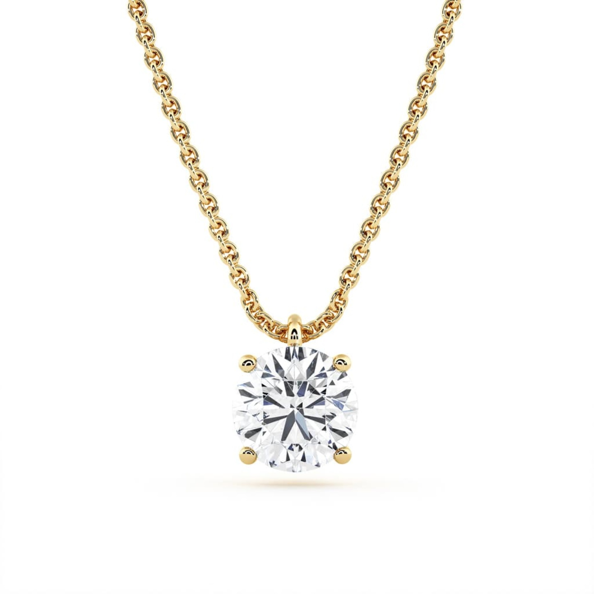 Pendant & Necklace Classics Diamond Yellow Gold 4 CLAWS B