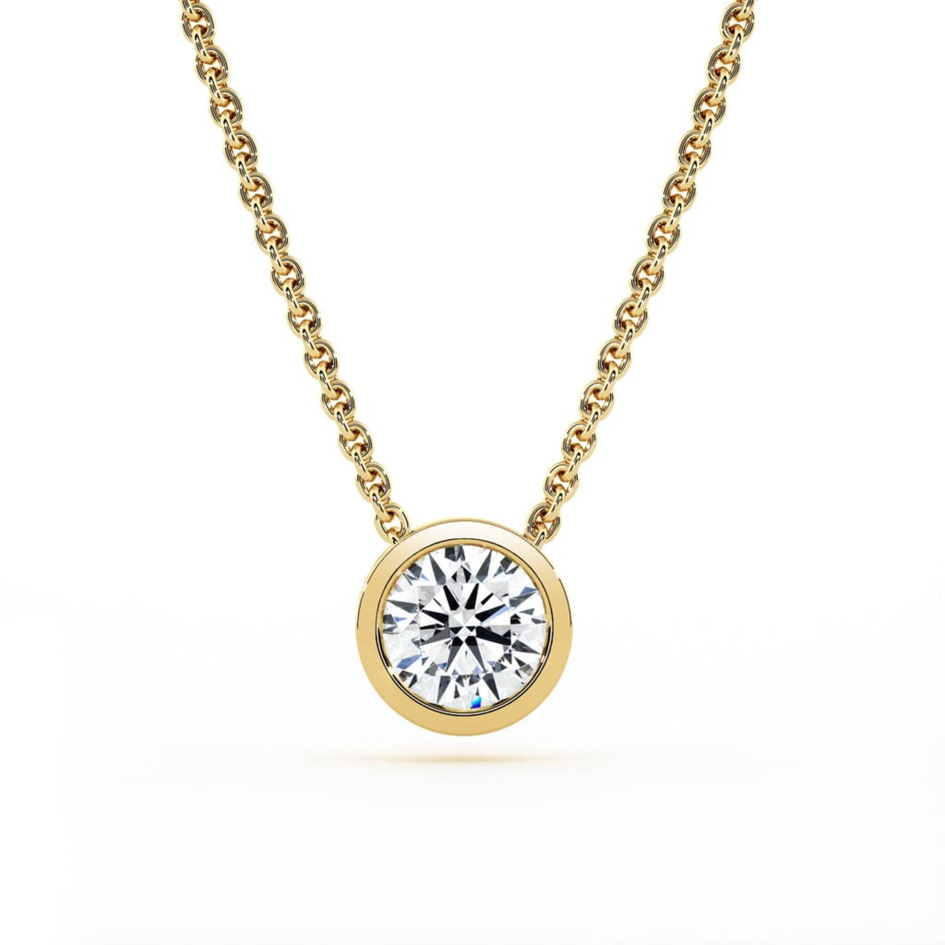 Pendentif Classique  Diamant Or Jaune serti clos ETERNITE